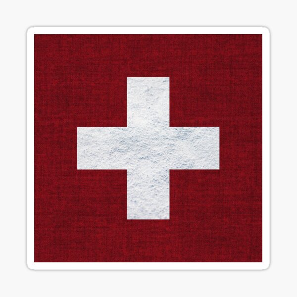 Swiss Flag - Snow and Linen Sticker