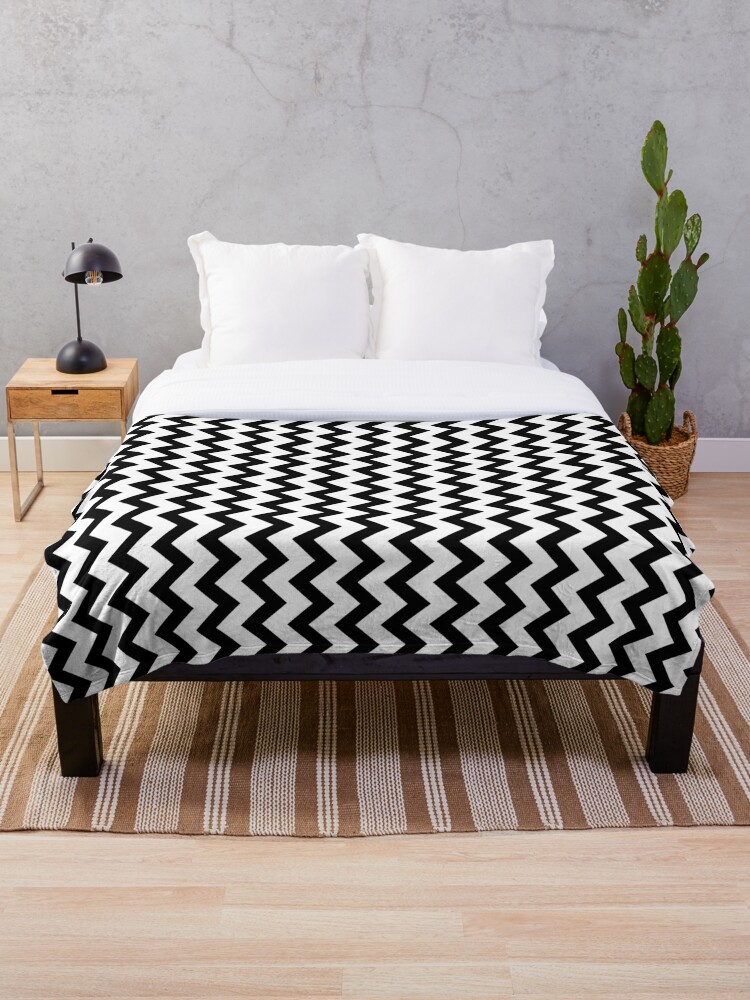 Black And White Chevron Pattern Throw Blanket By Ripleycassidy