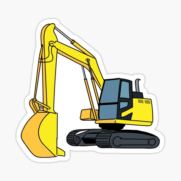 Item preview, Excavator Construction Vehicle Illustration designed and sold by judgeart.