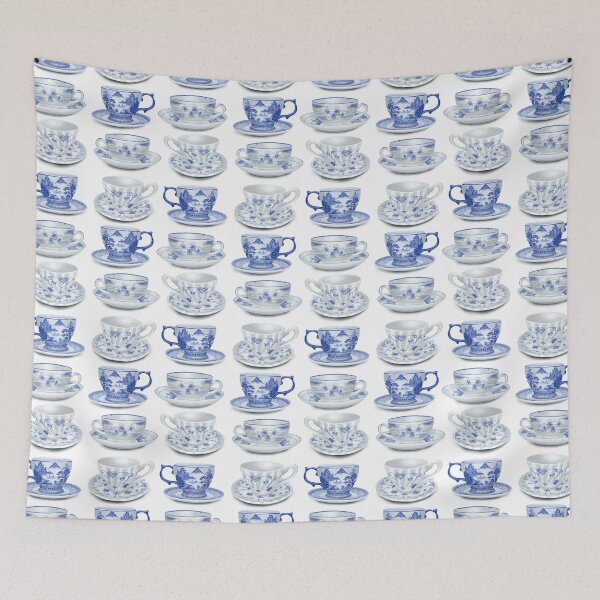 Item preview, Blue and White Tea Time designed and sold by Theodora Gould.