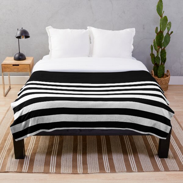 Black and white striped Throw Blanket