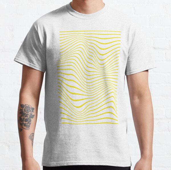 #Yellow #Waves, #Pattern, #abstract, design, art, curve, wave, bright, striped Classic T-Shirt