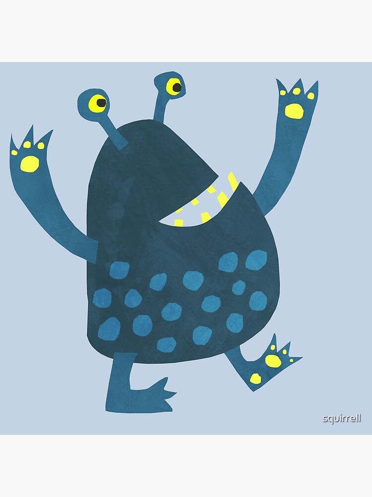 Thumbnail 3 of 3, Poster, Blue Spotted Monsters designed and sold by squirrell.