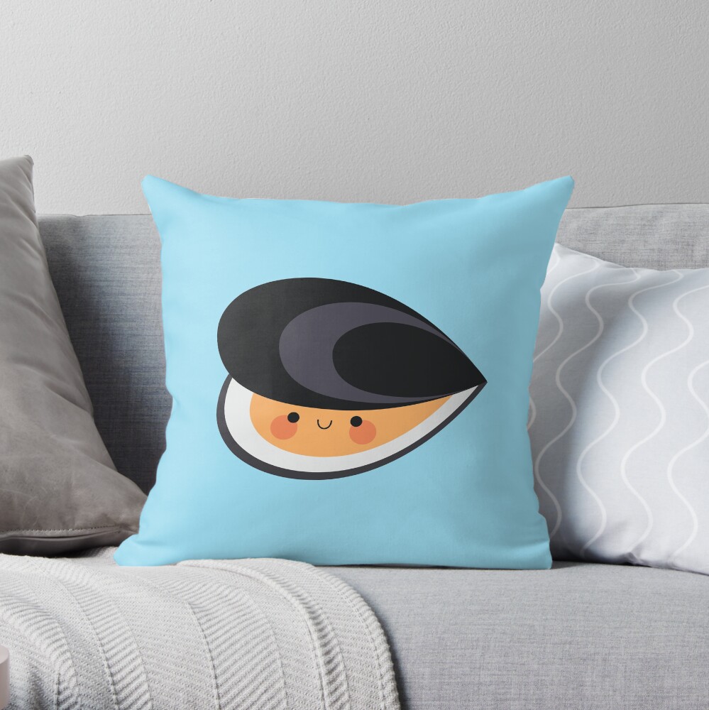 Cute mussels Throw Pillow