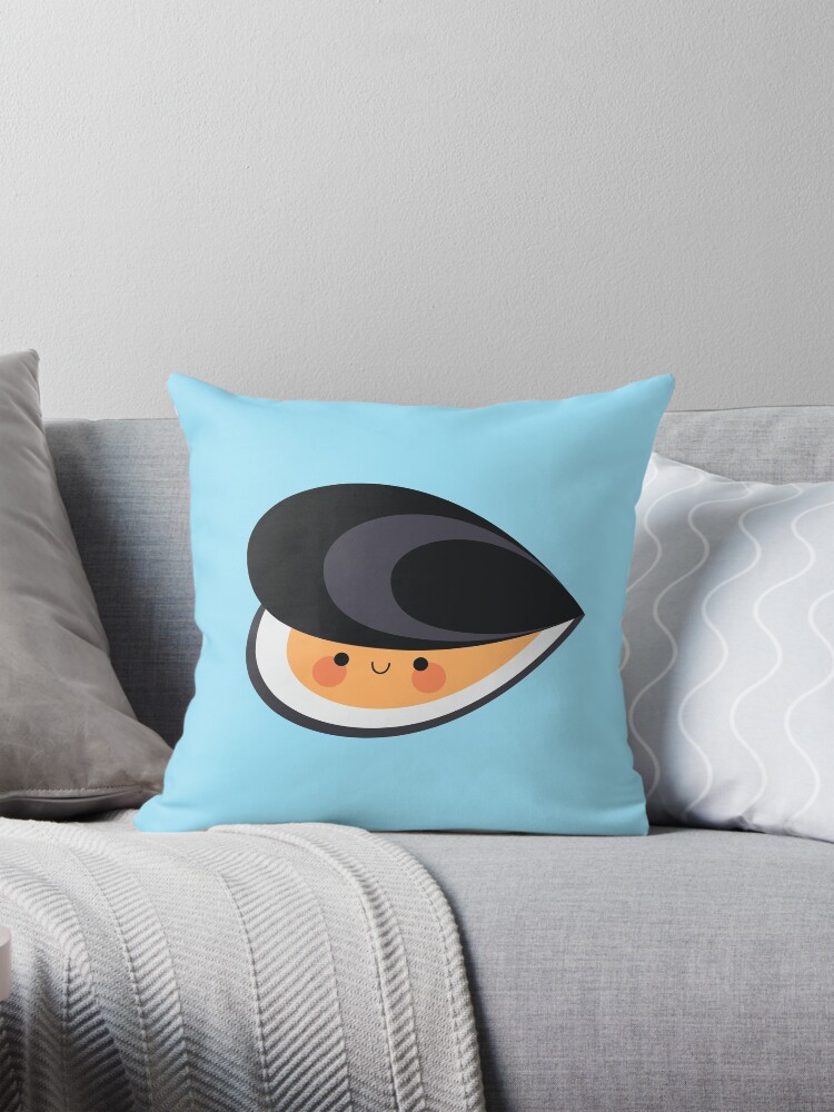Thumbnail 1 of 4, Pillow, Cute mussels designed and sold by petitspixels.