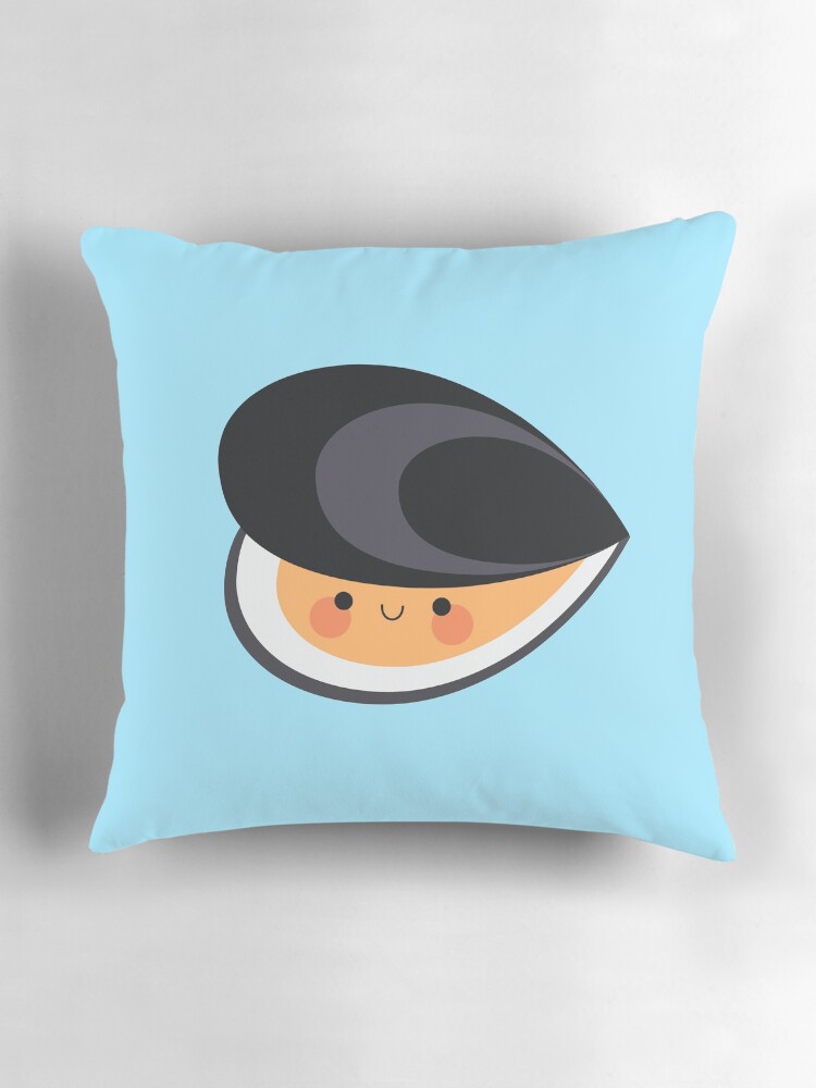 Thumbnail 3 of 4, Pillow, Cute mussels designed and sold by petitspixels.