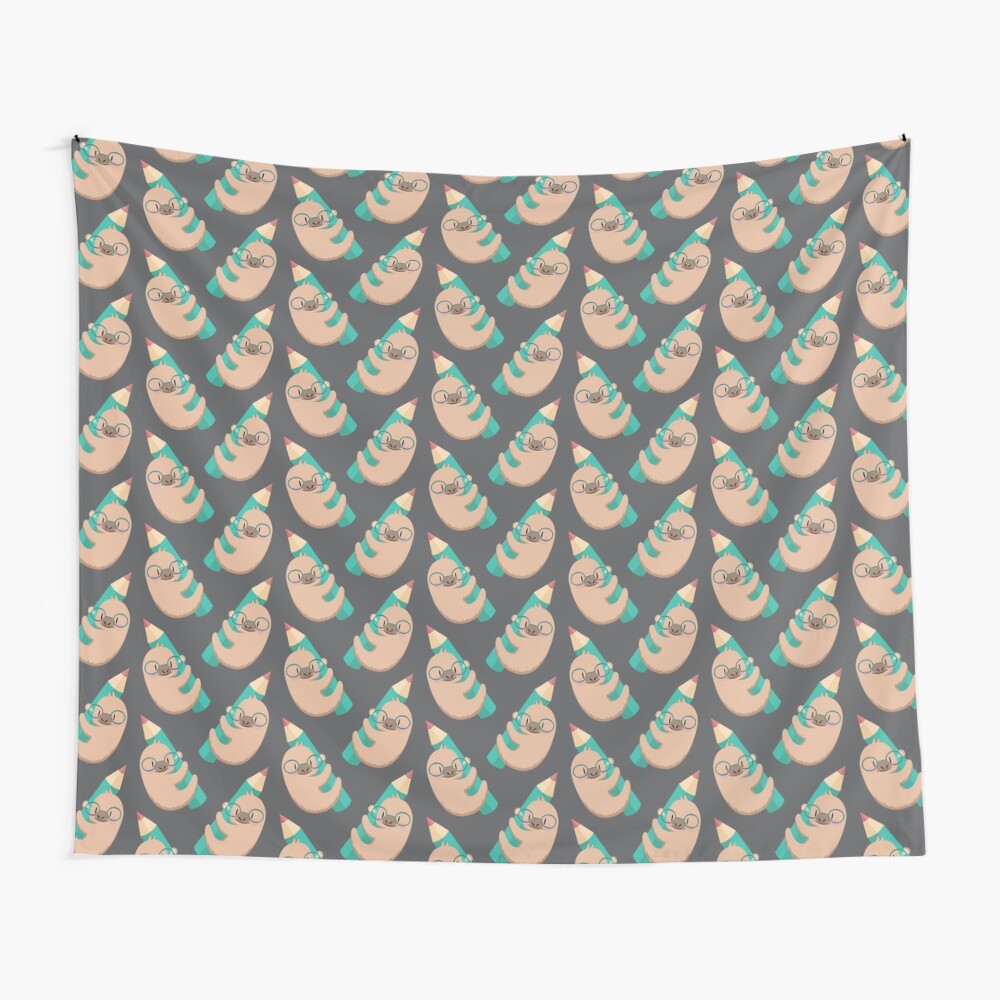 Sloths and pencils Wall Tapestry