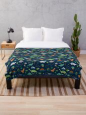 Dinosaur Land - cute Dino pattern by Cecca Designs Throw Blanket