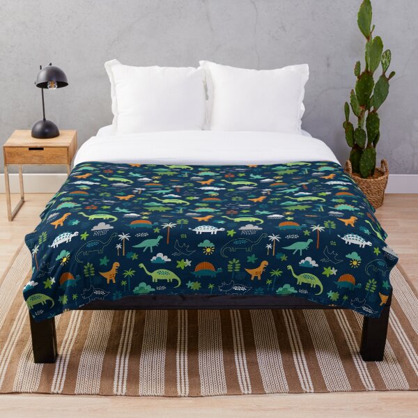 Dinosaur Land - cute Dino pattern by Cecca Designs Throw Blanket