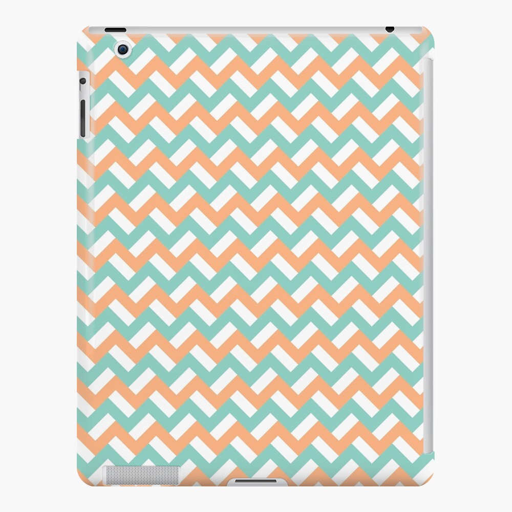 Teal and peach zigzags iPad Case & Skin