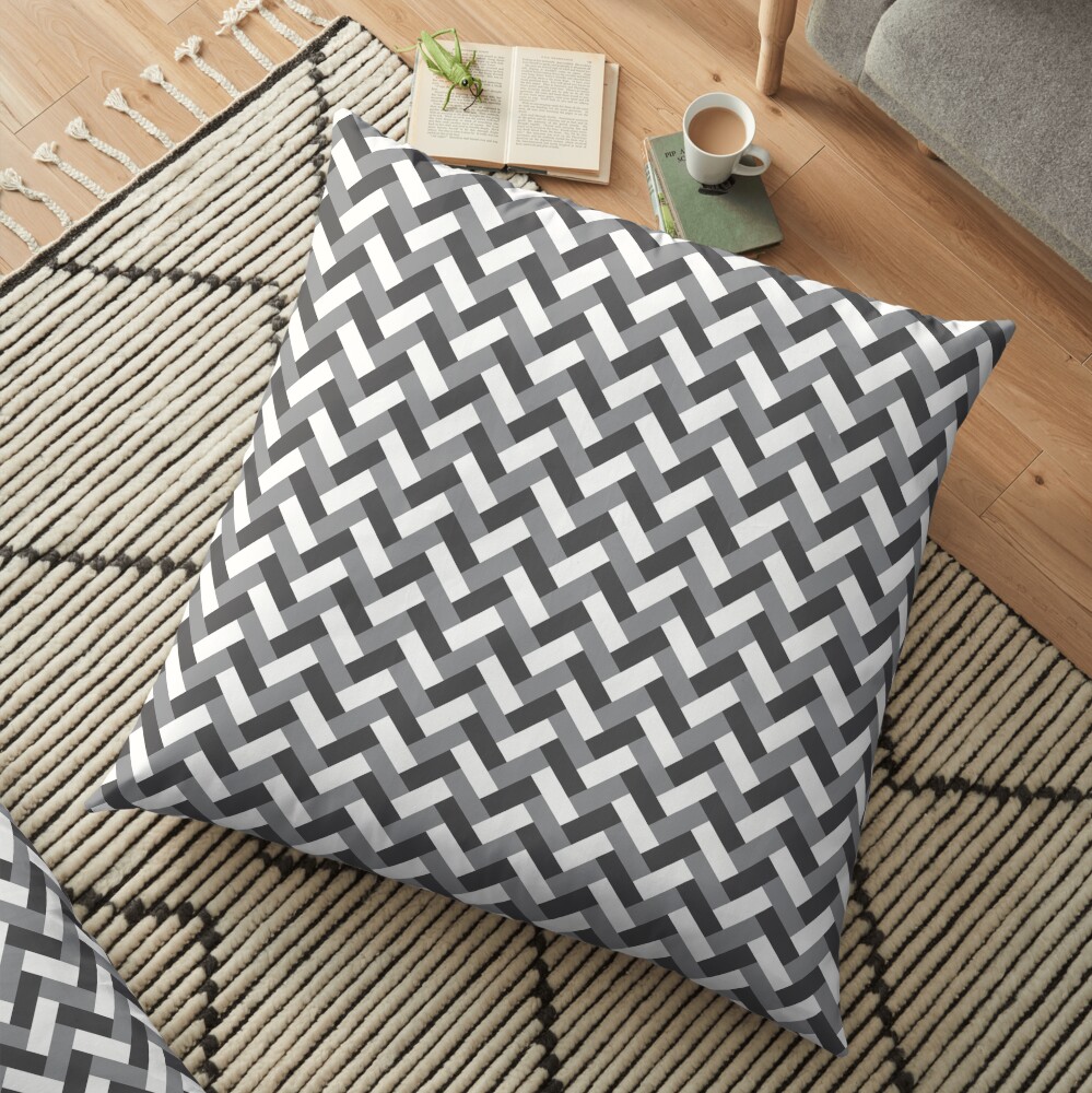 Grey weaving pattern Floor Pillow