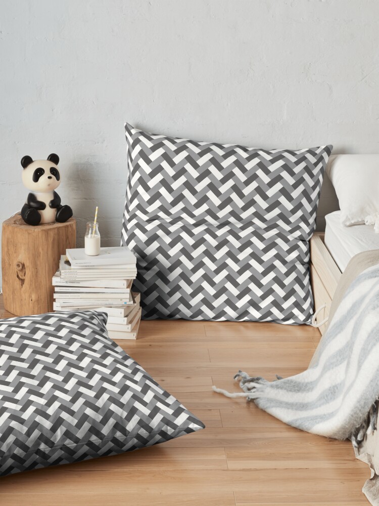 Alternate view of Grey weaving pattern Floor Pillow