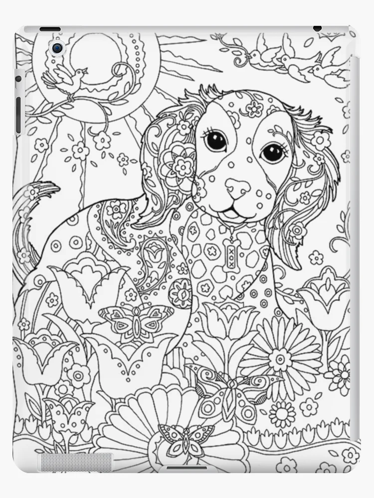 Coque et skin adhésive iPad avec l'œuvre « Coloriage anti-stress: tête de  loup » de l'artiste Yuna26