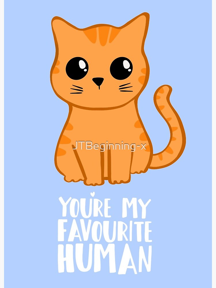 Impression Rigide Tu Es Mon Humain Prefere Ginger Cat Cadeaux Du Chat Par Jtbeginning X Redbubble