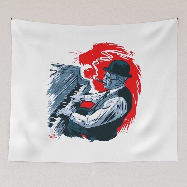 Item preview, Willie “The Lion” Smith - An illustration by Paul Cemmick designed and sold by TIGERDAVER.