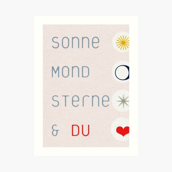 Sonne, Mond, Sterne und DU 02 Kunstdruck