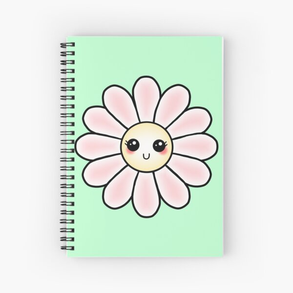 Kawaii Daisy | Pink Blossom Flower Spiral Notebook
