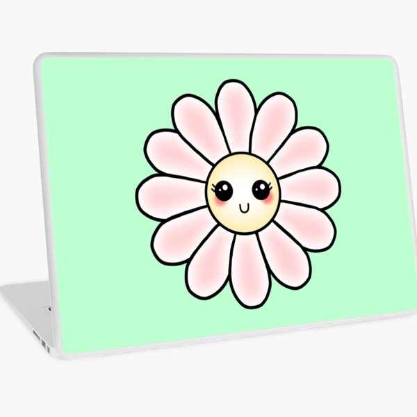 Kawaii Daisy | Pink Blossom Flower Laptop Skin