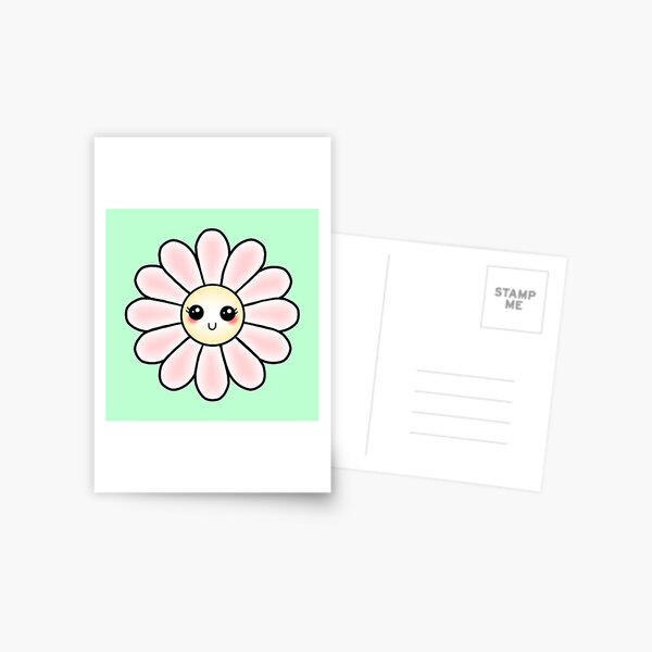 Kawaii Daisy | Pink Blossom Flower Postcard