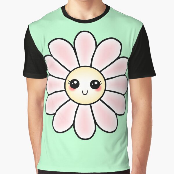 Kawaii Daisy | Pink Blossom Flower Graphic T-Shirt