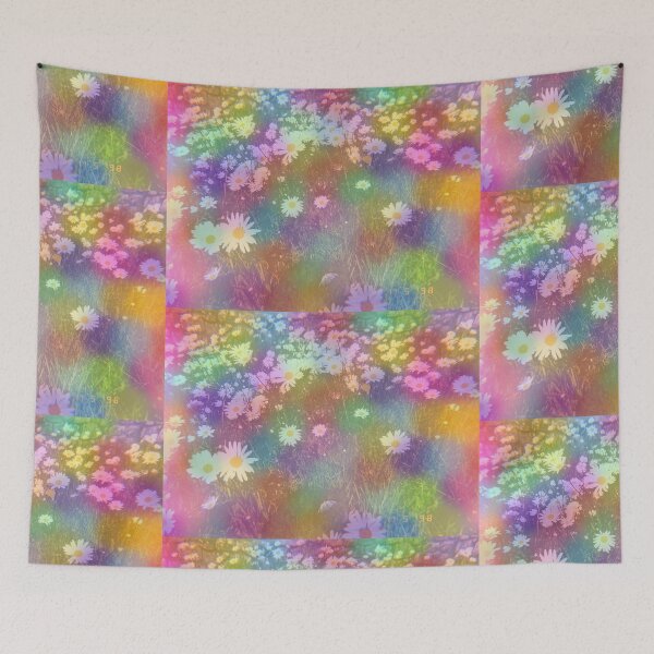 Item preview, Retro Rainbow Coloured Dots and Daisies designed and sold by msangiemoon.