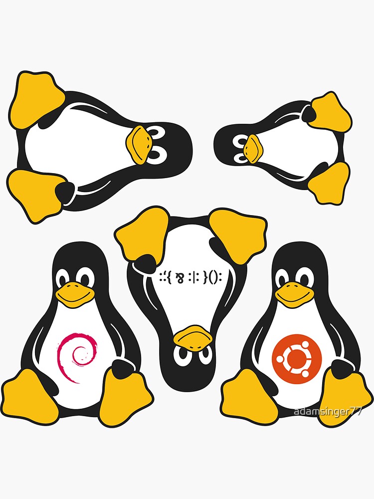 Multi-tux sticker by adamsinger77