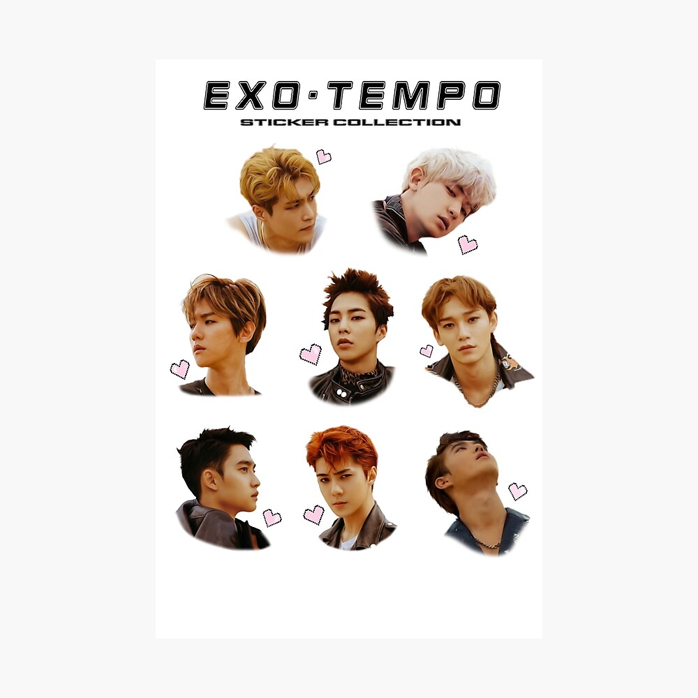 exo tempo sticker set poster for sale by tablespoon redbubble