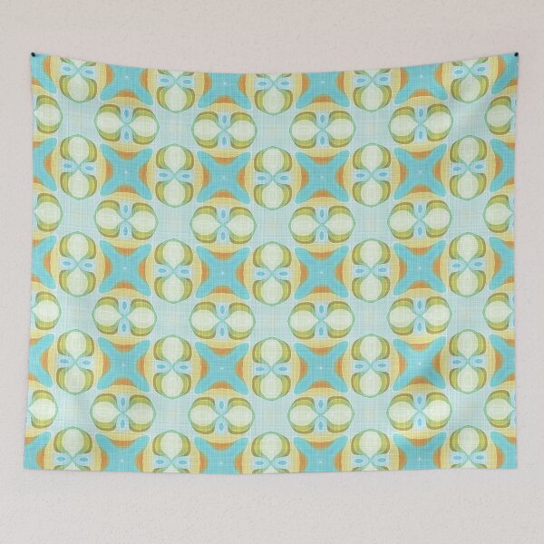 Item preview, Orange Aqua Turquoise Pastel Blue Oval Ellipses Squares Pattern designed and sold by LC Graphic Design Studio.