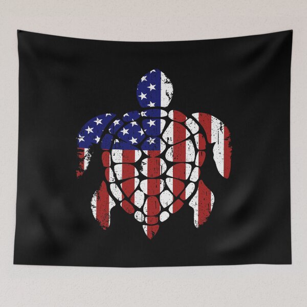 Artikelvorschau, Sea Turtle 4th of July American Flag  entworfen und verkauft von rafaeltto.
