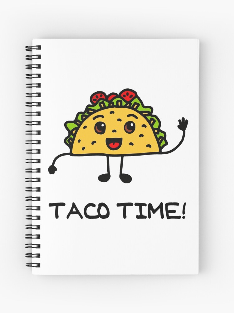 Cahier à spirale « Temps Taco Mignon Nourriture Mexicaine Personnage De  Bande Dessinée Drôle Cool Tacos Délicieux », par lukedwyerartist | Redbubble