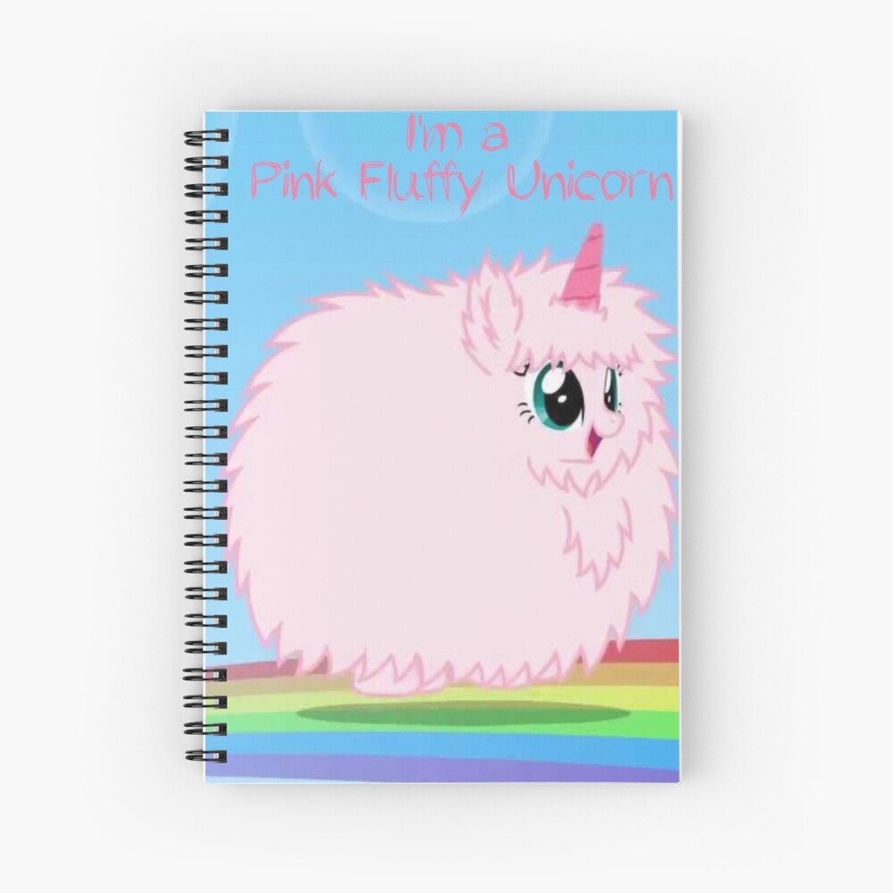 Pink Fluffy Unicorn Spiral Notebook By Michiyo Goods Redbubble - pink fluffy unicorns dancing on rainbows roblox edition