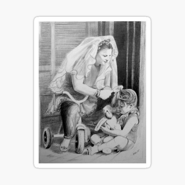 Item preview, Brushing - Drawing by Avril Thomas - South Australian Artist designed and sold by AvrilThomasart.