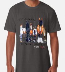 Camiseta larga Copia de Fergus el caballo: La vida es corta ... Deténgase y huela los caballos (Fuente negra)