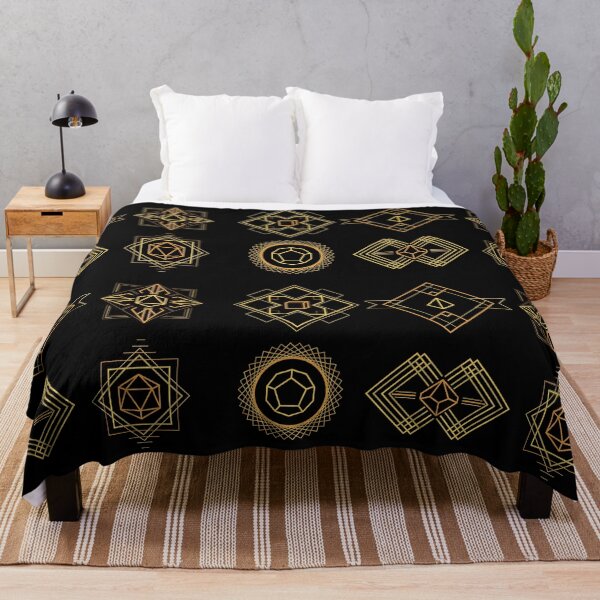 Art Deco Dice Throw Blanket