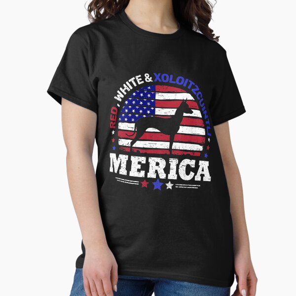 Vista previa del artículo con la obra «Xoloitzcuintli 4th of July American Flag », diseñado y vendido por rafaeltto.