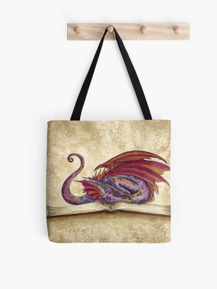 Thumbnail 1 of 2, Tote Bag, Bookwyrm designed and sold by AmyBrownArt.