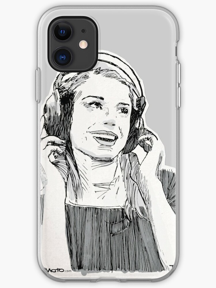 Drawing Of A Girl Wearing Headphones Iphone Case Cover By