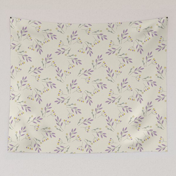 Item preview, Yellow and purple nature Pattern designed and sold by blue-jay-art.