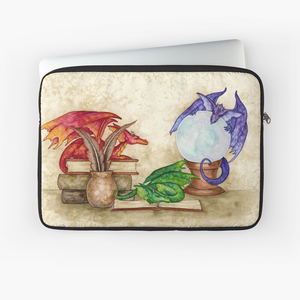 Dragons In The Library Laptop Sleeve