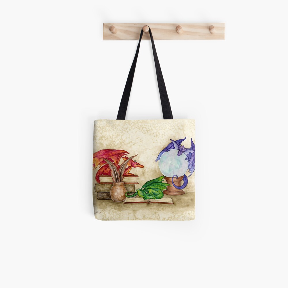 Dragons In The Library Tote Bag