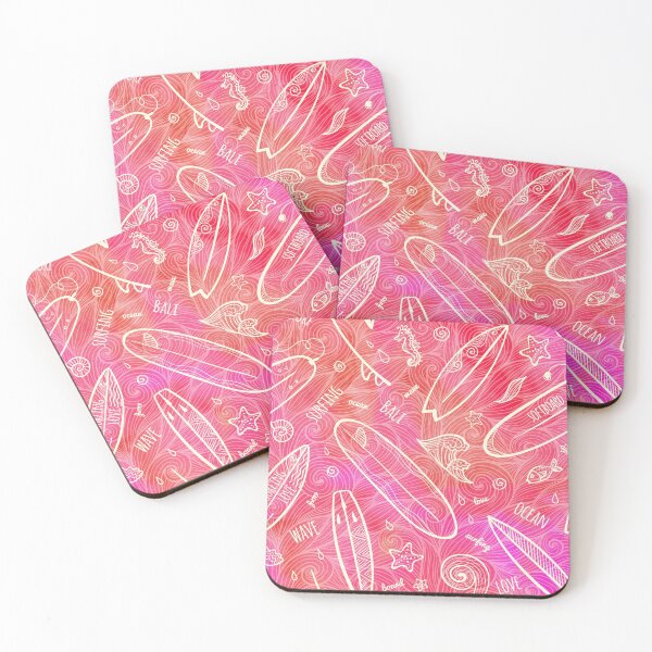 Item preview, Red watercolor doodle surfing boards designed and sold by Art of Sun.