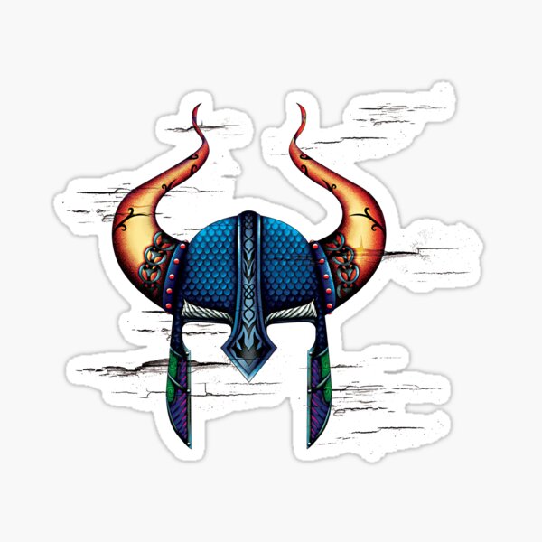 "Viking helmet " Sticker by suyuchendesign Redbubble