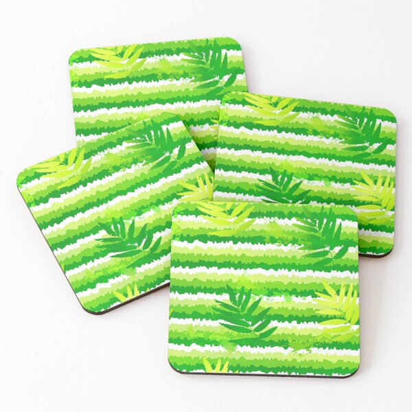 Item preview, Summer green leaves and painted stripes designed and sold by Art of Sun.