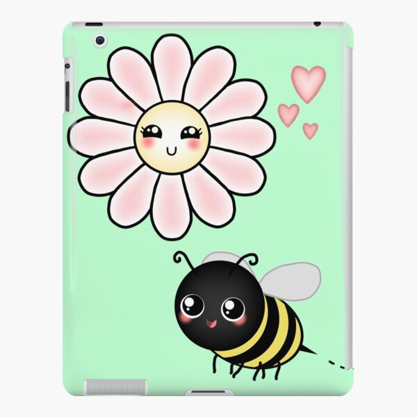 Kawaii Bumble Bee & Kawaii Daisy | Pink Blossom Flower iPad Snap Case