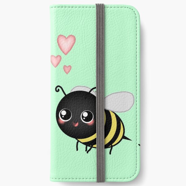 Kawaii Bumble Bee & Kawaii Daisy | Pink Blossom Flower iPhone Wallet