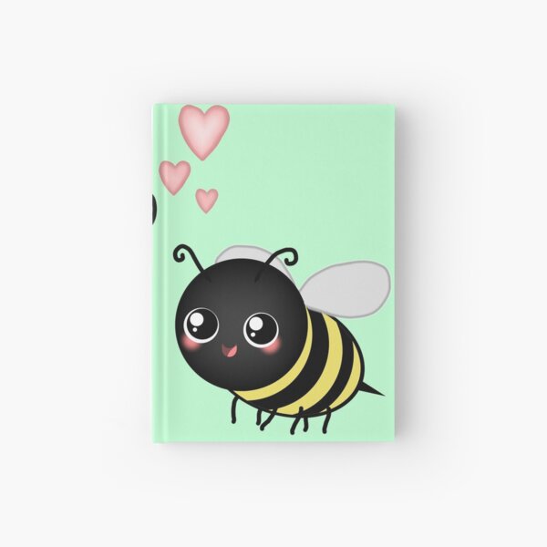 Kawaii Bumble Bee & Kawaii Daisy | Pink Blossom Flower Hardcover Journal