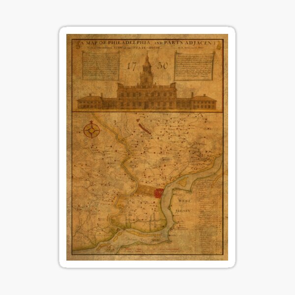 Item preview, Vintage Map of Philadelphia Pennsylvania 1750 designed and sold by map-lover.