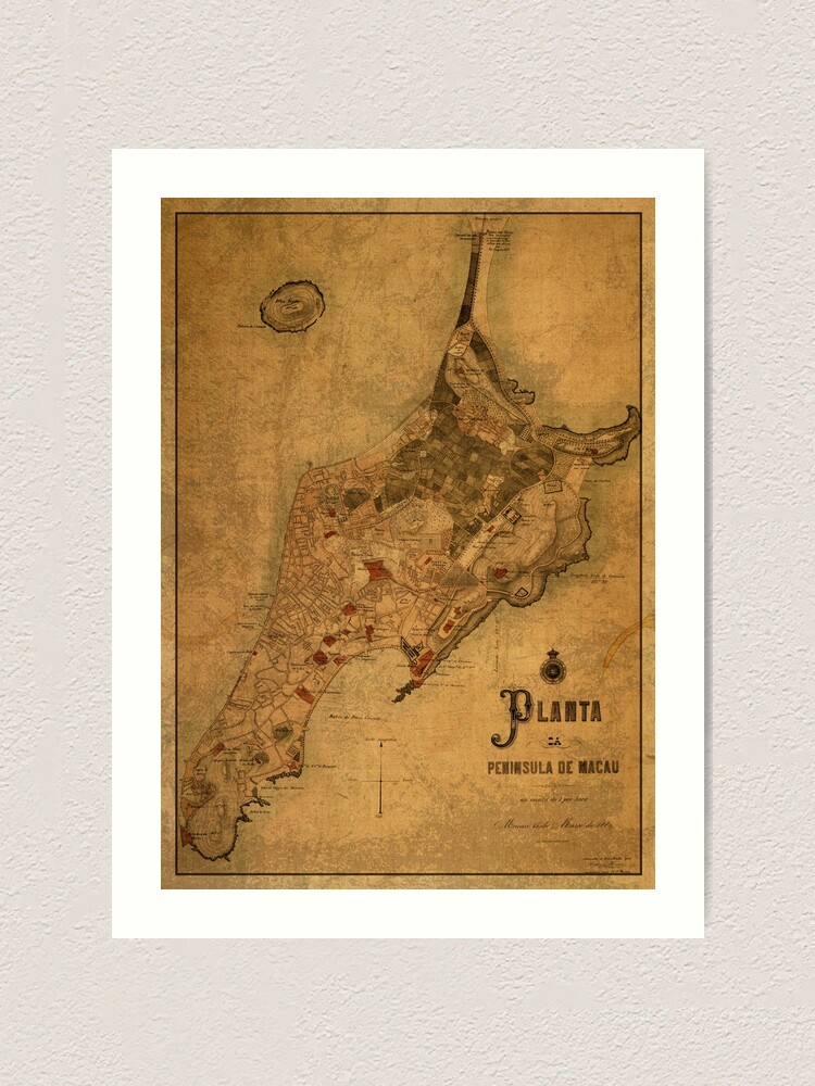 Poster Many Sizes; Map Of Macau China 1889
