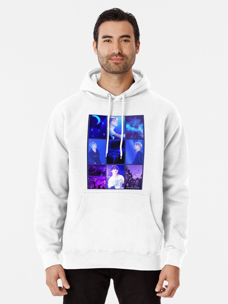 BTS Jimin Blue and Purple Night Collage Pullover Hoodie