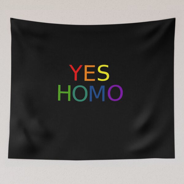 Item preview, Rainbow "YES HOMO" Pride Shirt designed and sold by LazyGirlGuides.